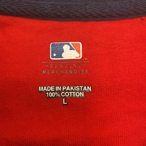 MLB Indians Shirt. Mens Large. Vintage. Cleveland Indians Blue shirt. - Picture 5 of 7